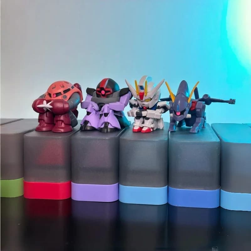 Bandai Sitting Pose 02 Strike Dom Red Z'Gok Bucue Miniature Figurine Collectible Toy Model For Desktop Display Gift Fans
