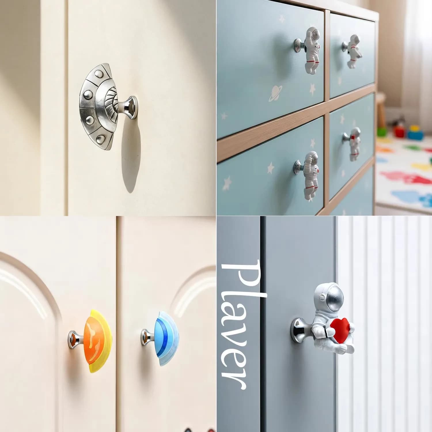 Creative Universe Planet Children's Wardrobe Door Handle Environmental Safety Cabinet Drawer Pull for Boys Children's Room