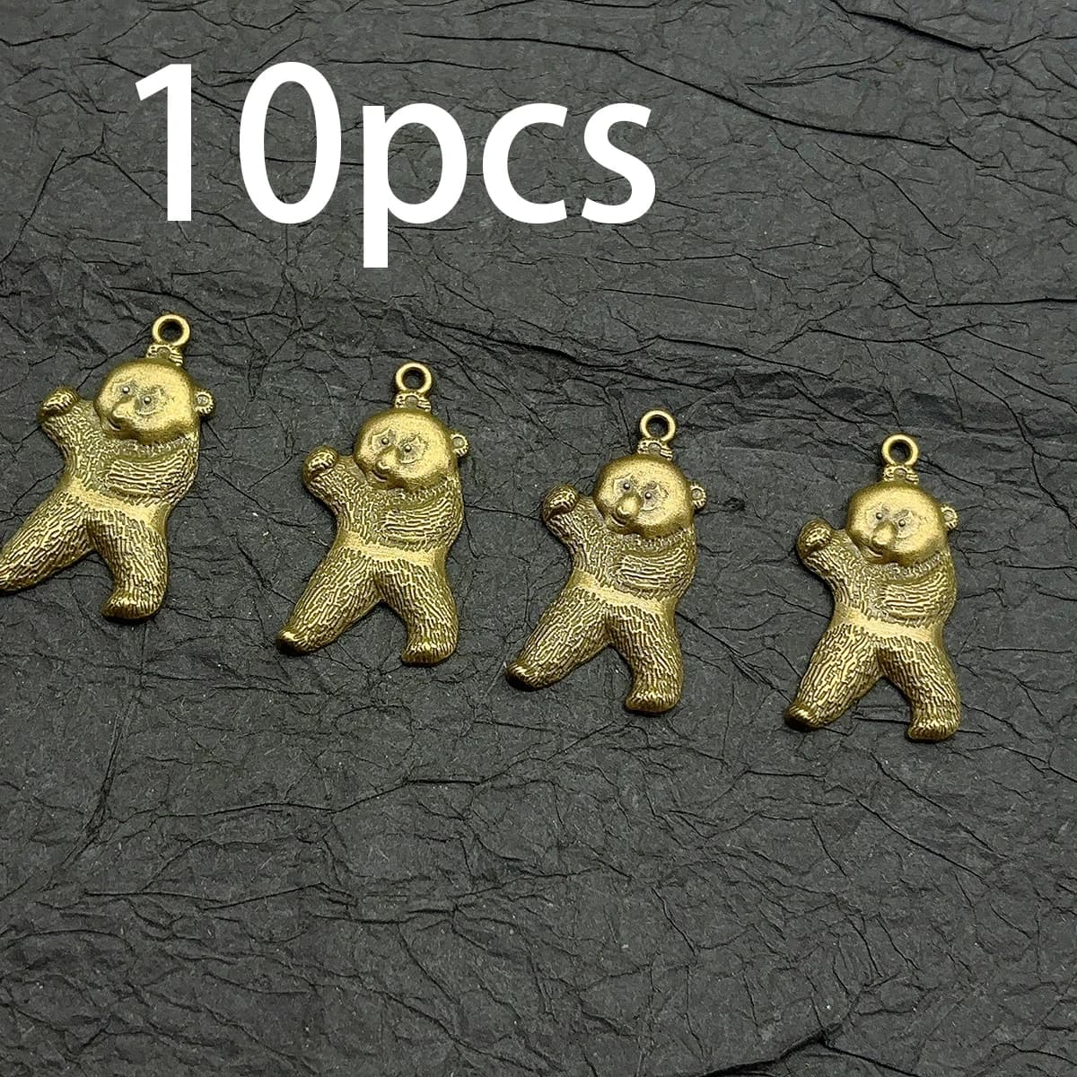 10 Pieces of Standing Bear Accessories, Finely Detailed Embossed Bear Shapes, Suitable for DIY Bracelets, Necklaces, Earrings, and Handmade Beaded Decoration Accessories