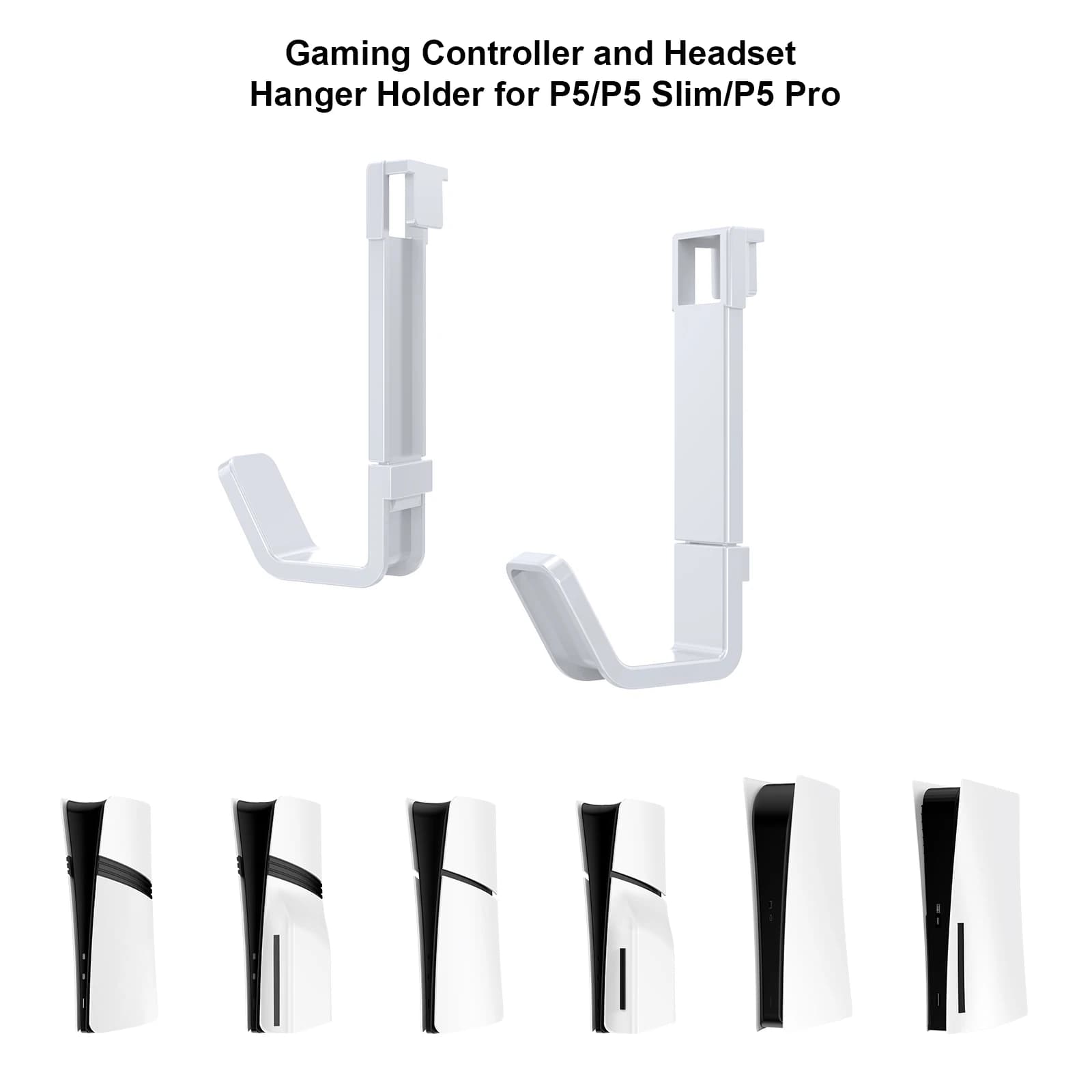 Supporto per Cuffie per Console PS5 Slim Digital Drive, 2 Pezzi, Supporto Appendibile per Controller e Cuffie per PS5 Pro/Accessori PS5