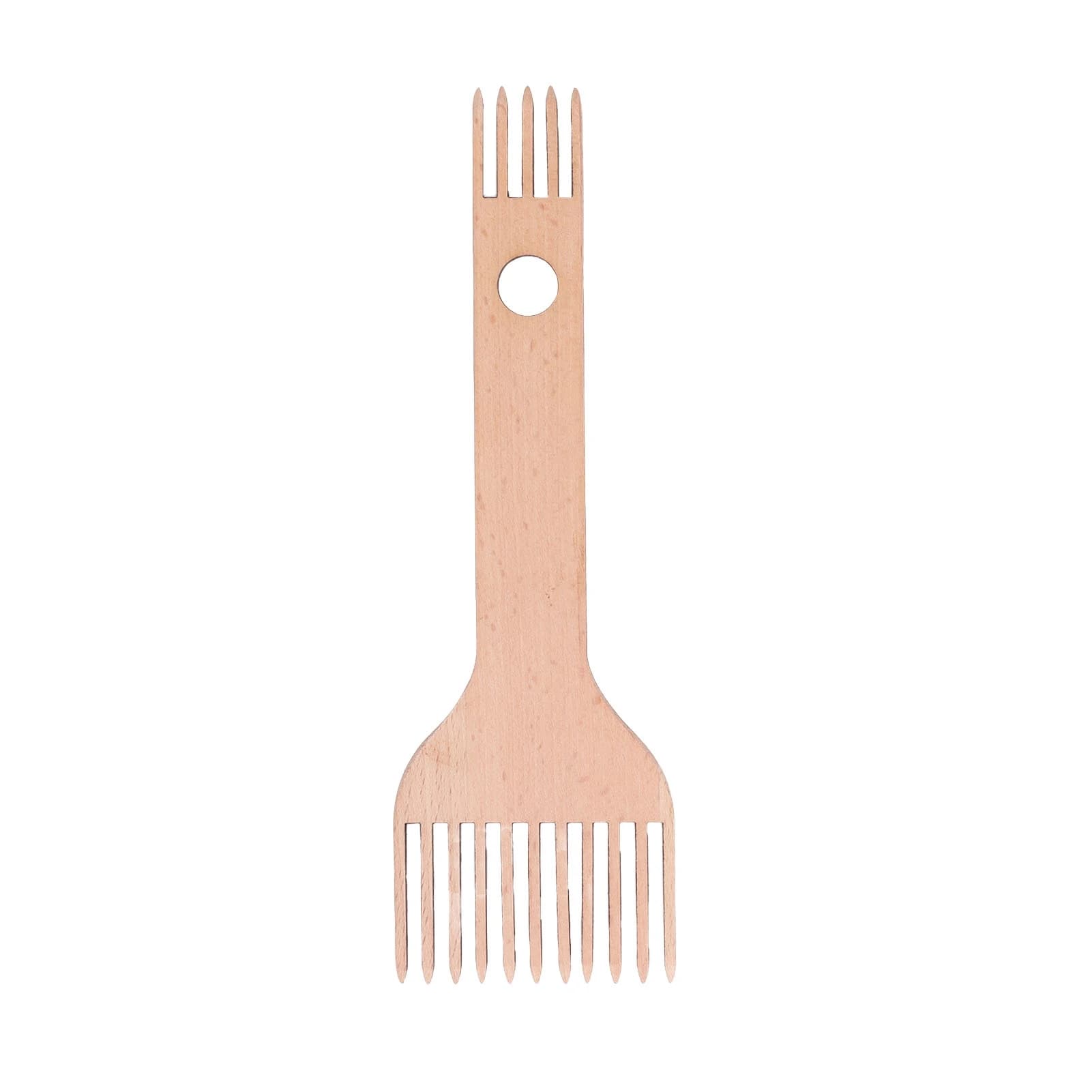 Weaving Loom Comb Double Ended Ergonomic Design Durable Beech Glossy Surface Wooden Loom Comb for Weaving Craft