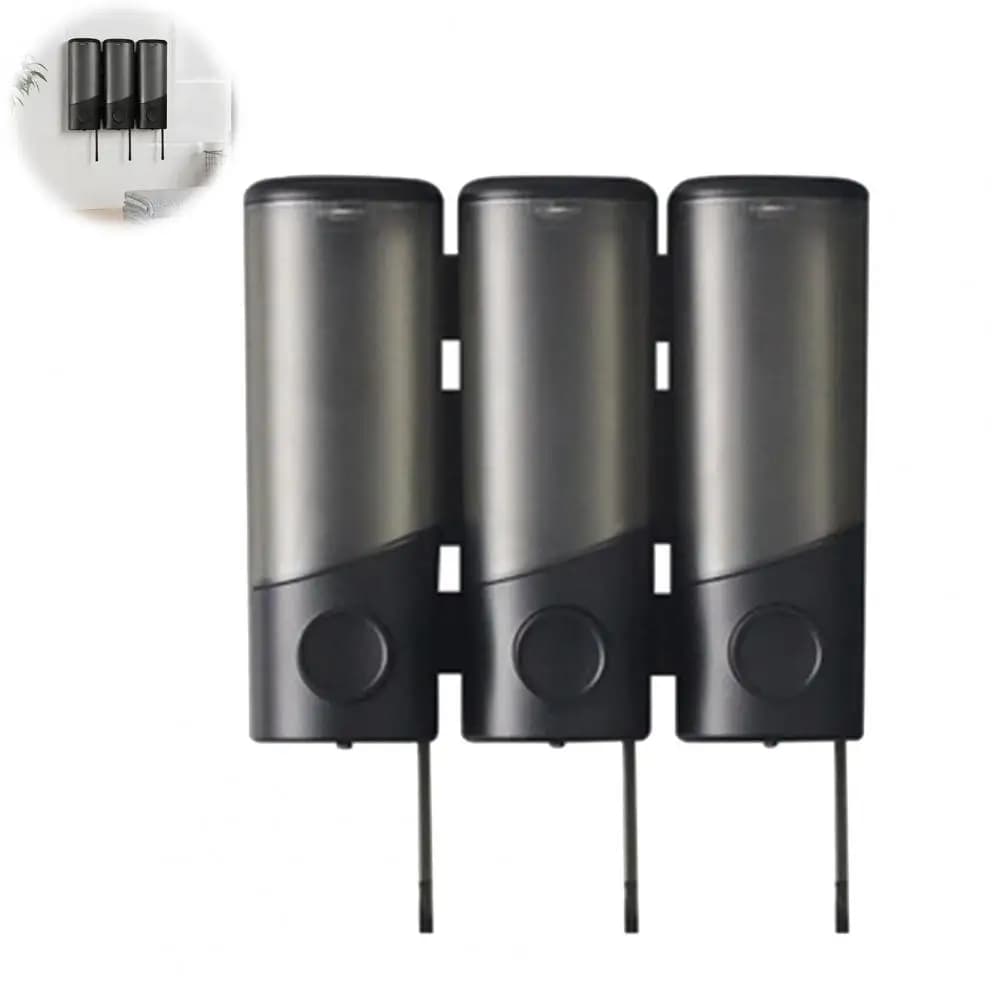 Multi Purpose Wall Pump Shampoo Conditioner Dispenser 3-chamber Wall Mount Dispenser Capacity Shower Liquid for Bathroom