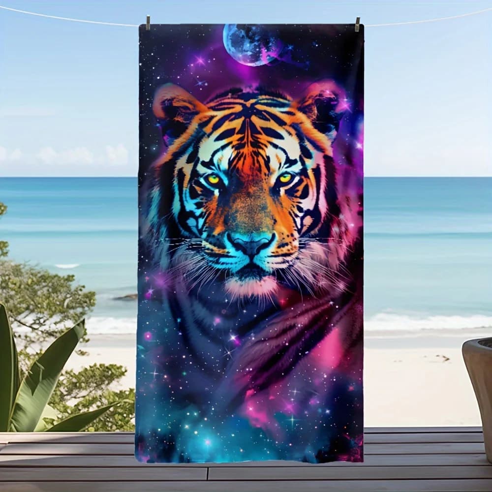 Telo mare oversize Tiger Dreamcatcher, in poliestere ad asciugatura rapida e anti-sabbia, per viaggi, nuoto e bagno