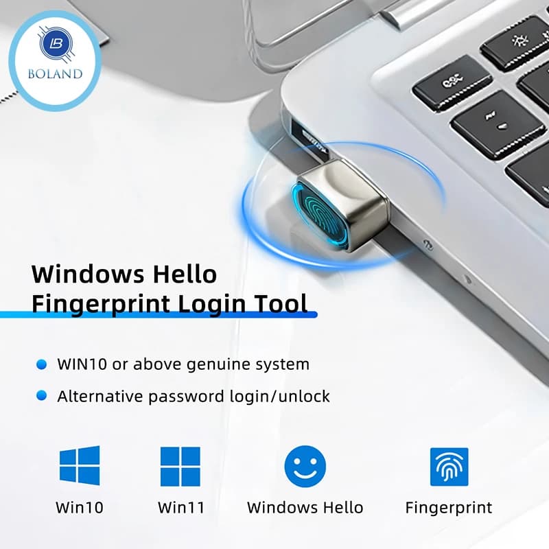 Mini blocco di accesso biometrico per impronte digitali Windows 10 Modulo lettore di impronte digitali Hello per PC portatile Scanner biometrico USB