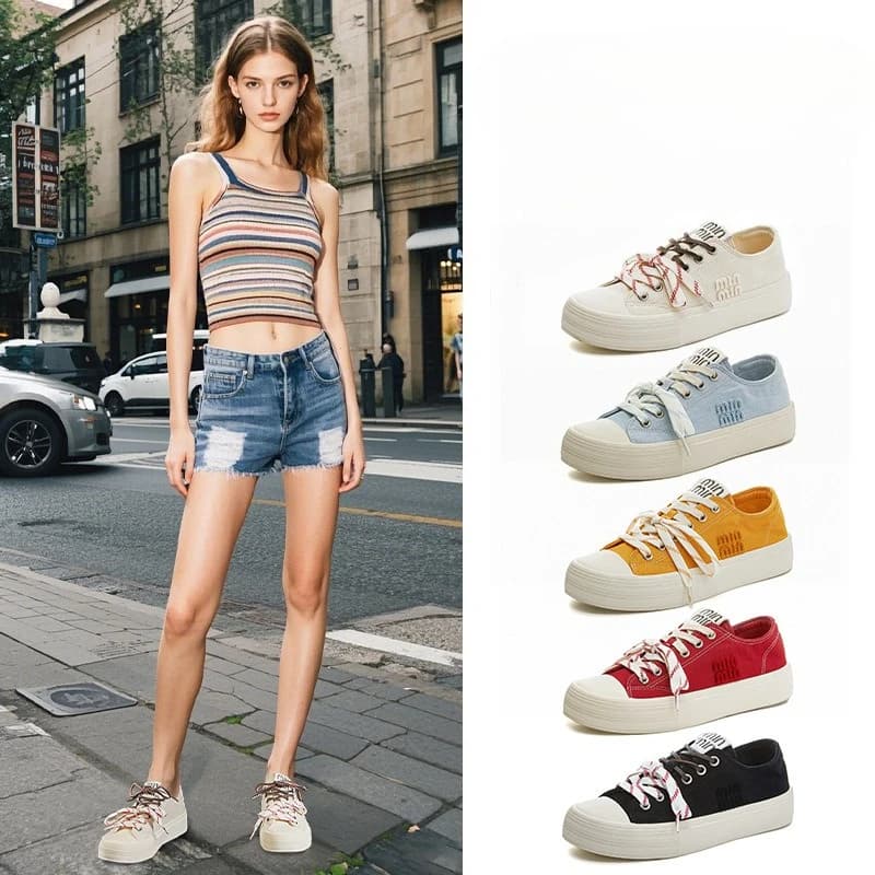Altezza interna Aumenta 3 cm Sottopiede in pelle di maiale Piccole scarpe bianche Donna 2025 Estate Nuove scarpe da ginnastica piatte in tela singola Moda