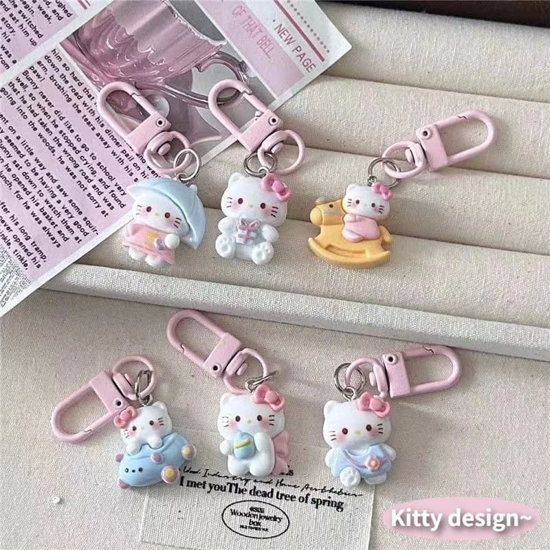 Portachiavi Hello Kitty Rosa, Ciondolo Cartone Animato Carino per Ragazze, Charm per Borsa, Accessorio Regalo per Coppie e Migliori Amici, per AirPods Pro 3