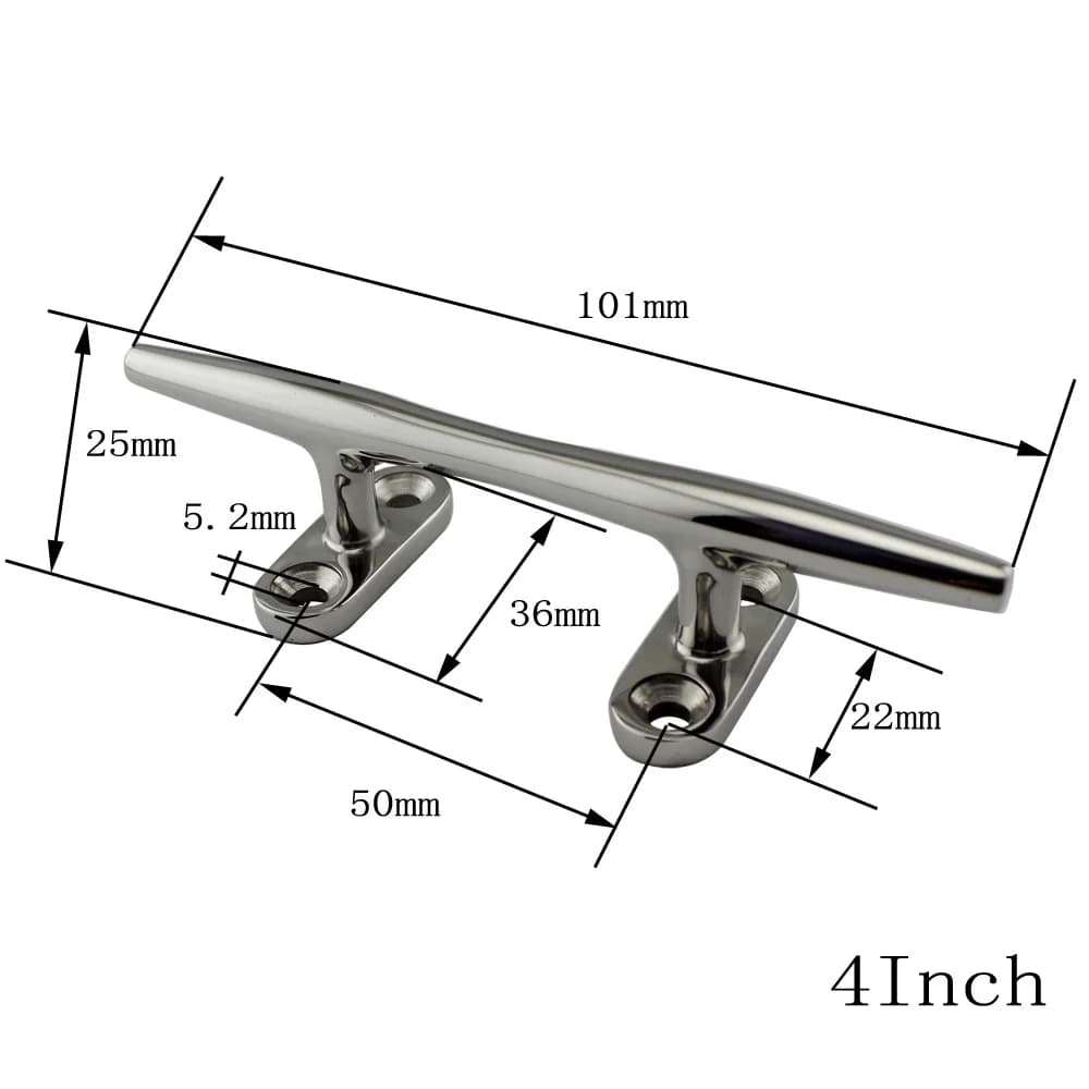 Marine Grade 316 Stainless Steel Bollard with Round Rope Bolt Design for Yacht Boat Mooring Post 4inch 5inch 6inch