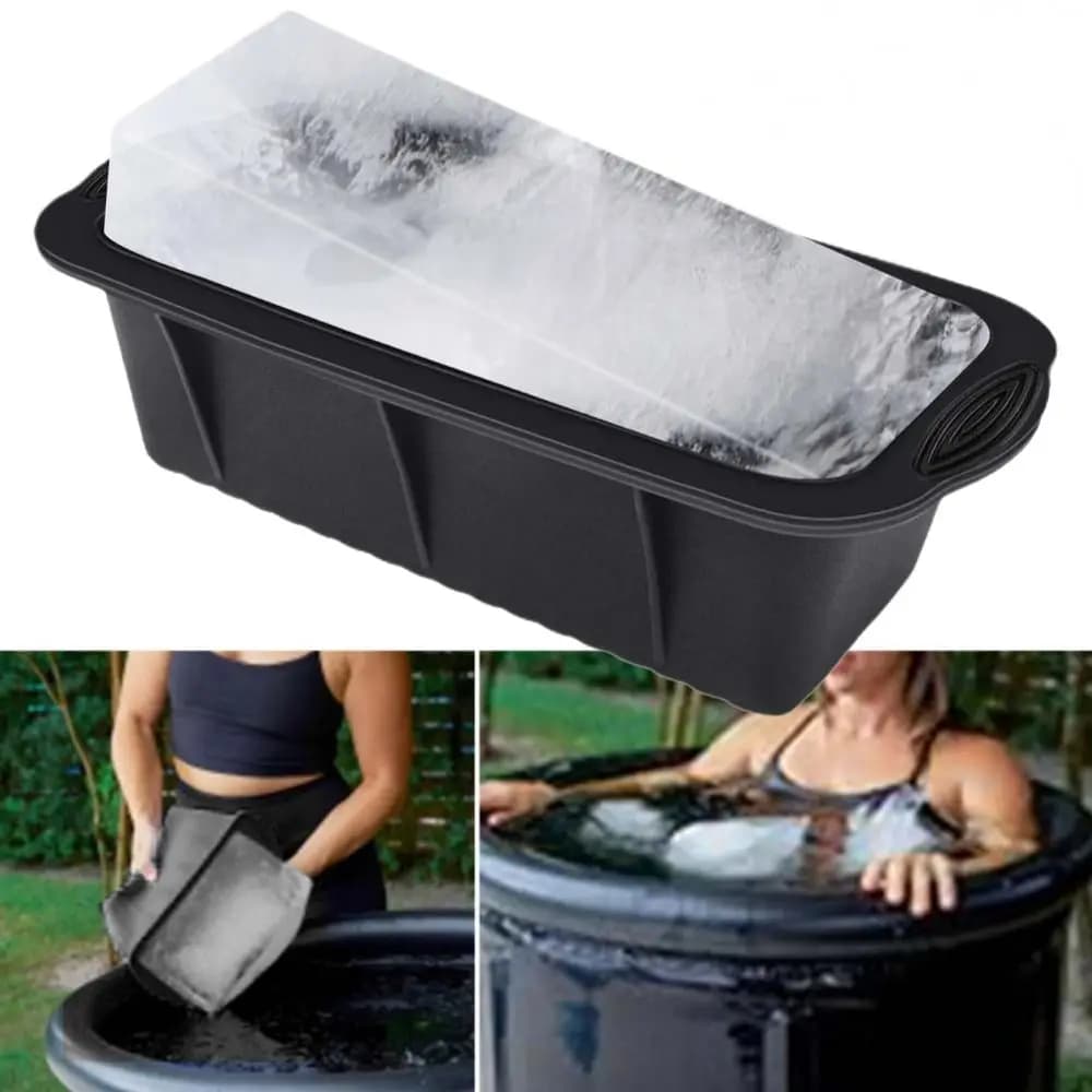 Stampo per blocchi di ghiaccio extra large durevole, riutilizzabile, per bagno di ghiaccio, grande griglia per ghiaccio, scatola per ghiaccio in silicone