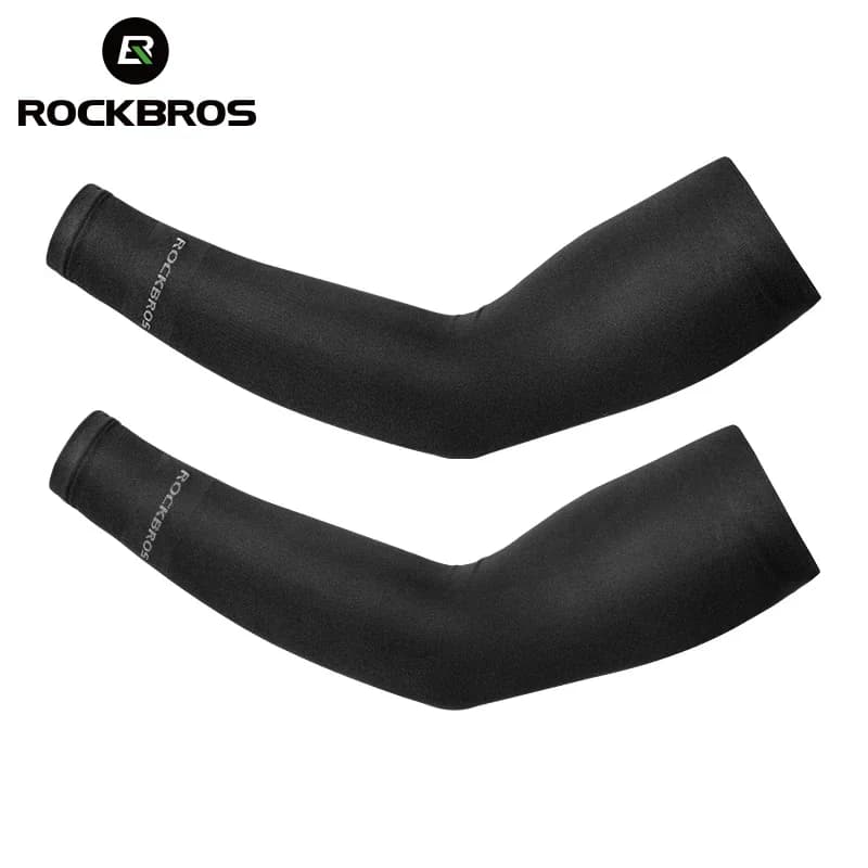 ROCKBROS Manicotti in seta di ghiaccio Protezione solare Mangas UV Corsa Ciclismo Manicotti Sport Basket Pallavolo Manicotti freddi