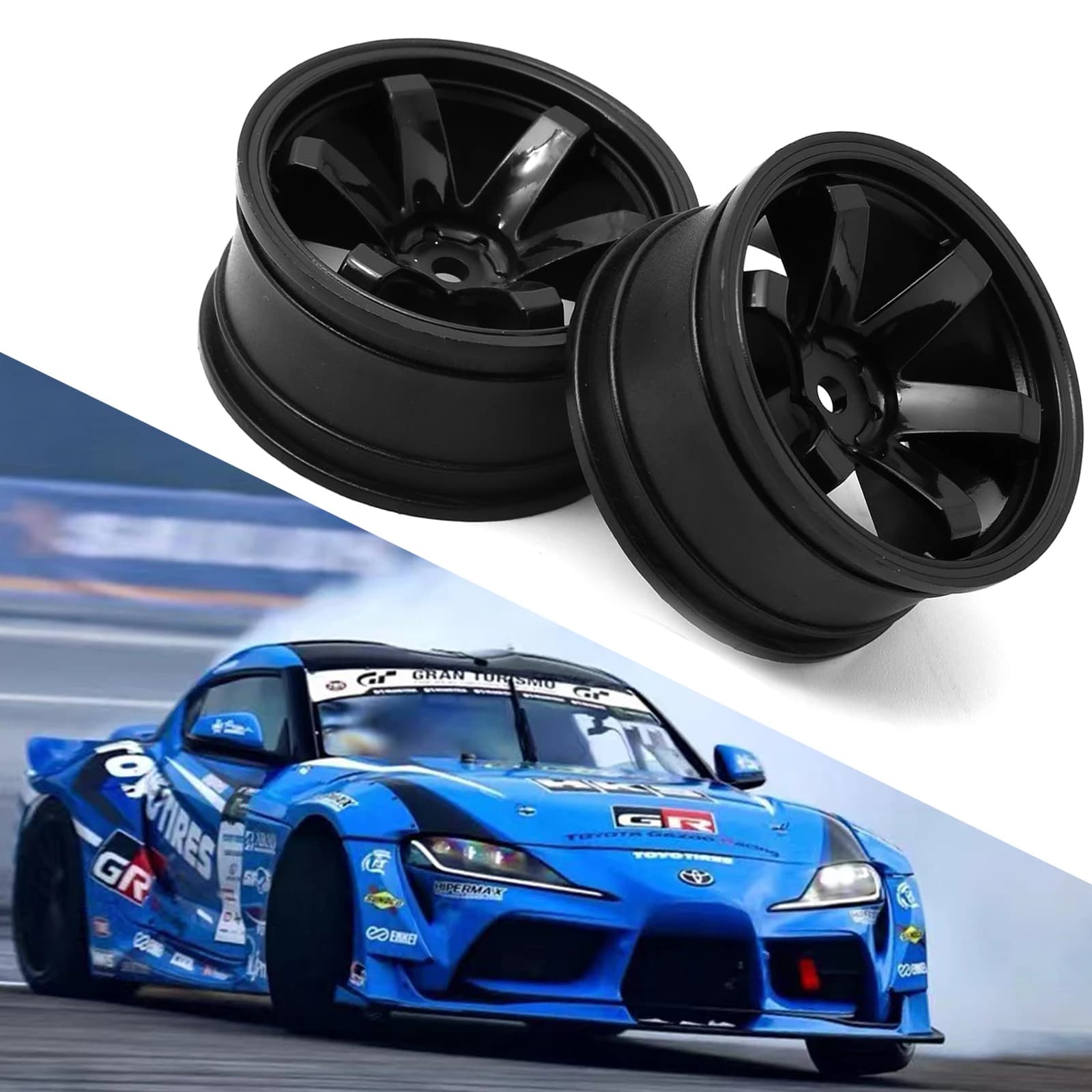 4 pezzi mozzo ruota in plastica pneumatici per auto da corsa RC su cerchione da strada adatto per pneumatici 1/10 HSP HPI RC diametro parte auto 94123-94122 TT01