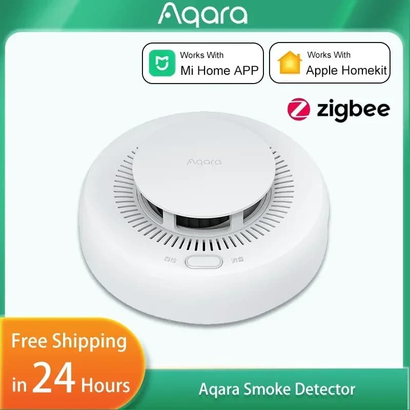 Nuovo Allarme Antifumo Aqara Smart Zigbee 3.0, Rilevatore di Fumo per Protezione Antincendio, Allarme di Sicurezza Domestica con Suono e Luce, Compatibile con Homekit e Mi Home