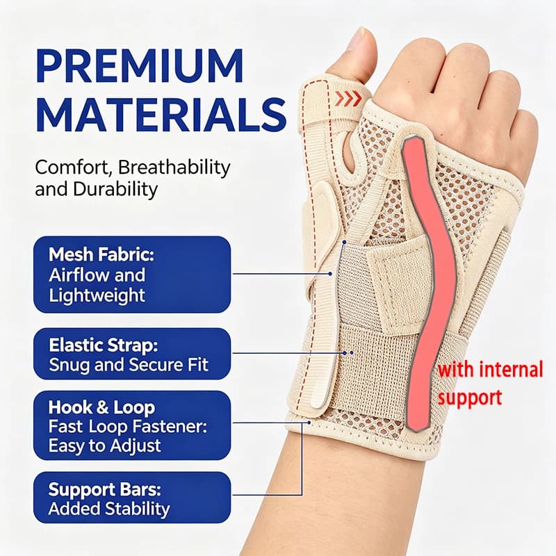 Wrist Support Breathable Mesh Dual Support Bars Double Velcro Strap Adjustable Elastic Pressure Strap Sports Protection