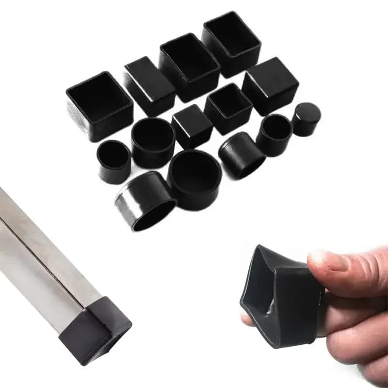 Coprigambe quadrati in silicone antiscivolo per sedie e tavoli, tappi per tubi, piedini livellanti per mobili