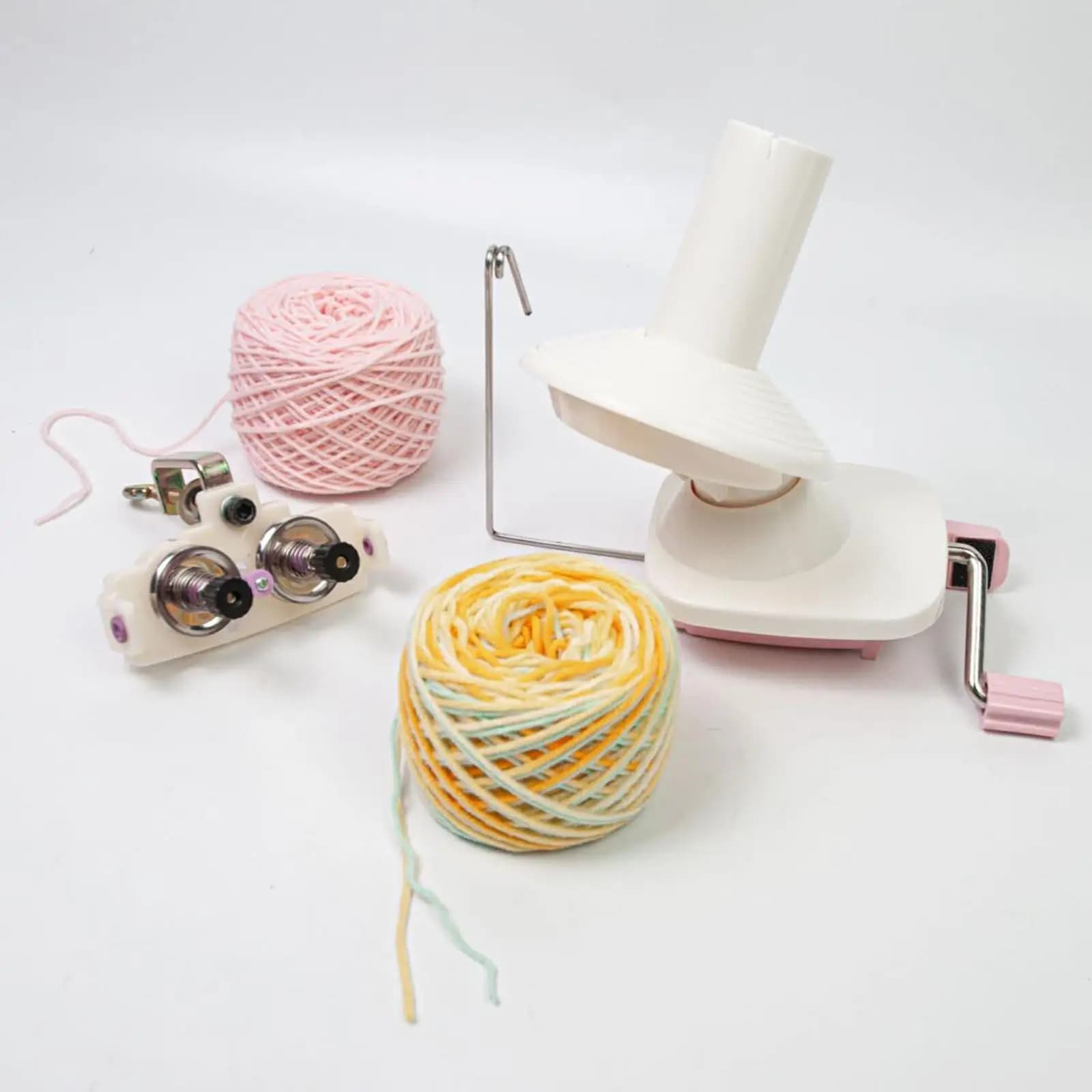 Double Ended Twist Winder Yarn Guide with A Desk Clamp East to Carry Handheld Sewing Weaving Machine Loom Tensioner For Knitting