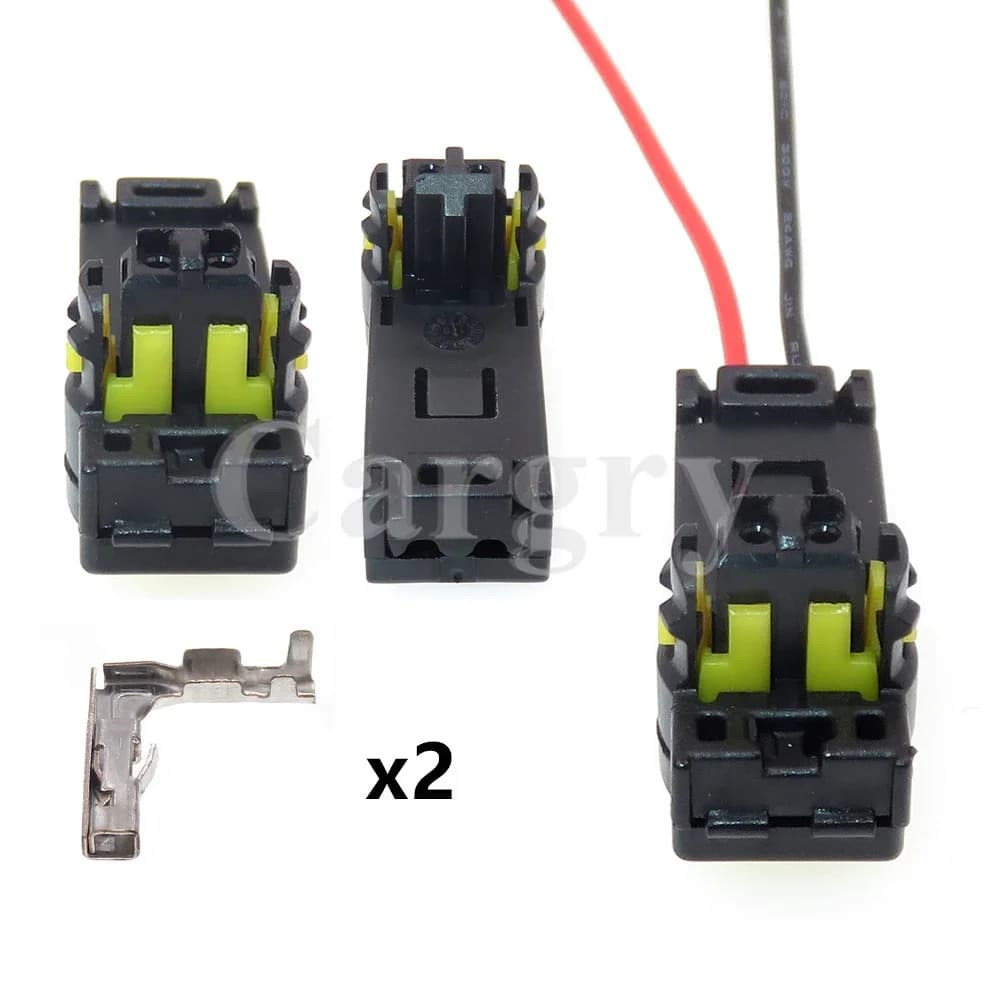 1 Set 2P Connettore per Cablaggio a Bassa Corrente per Volante Auto, Assemblaggio AC con Terminale per Cavo a Spirale