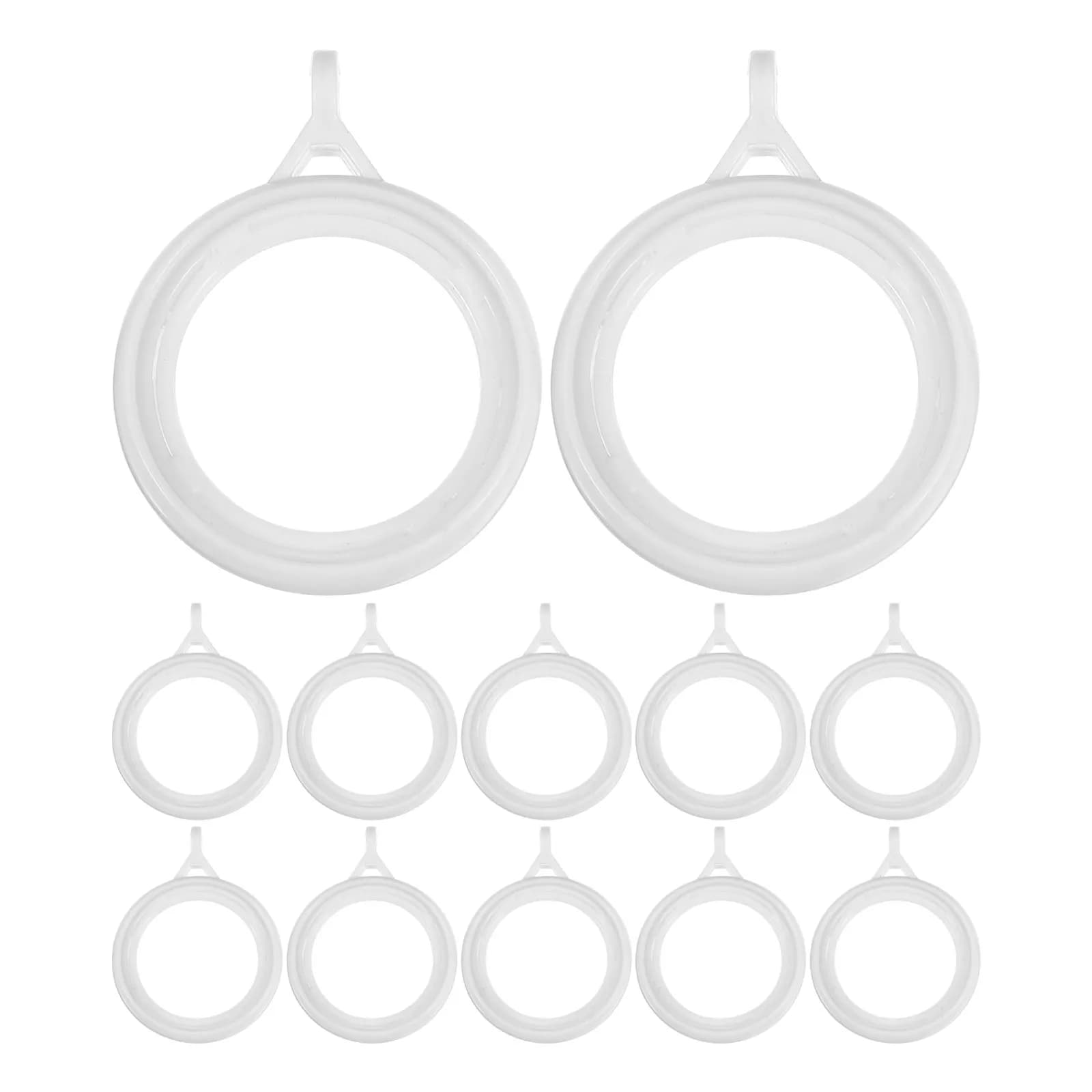 12 Pezzi Anelli per Tende in Plastica Resistenti, Ganci per Appendere Tende, Anelli a Occhiello Scorrevoli Lisci, Distanziatori per Tende a Occhiello