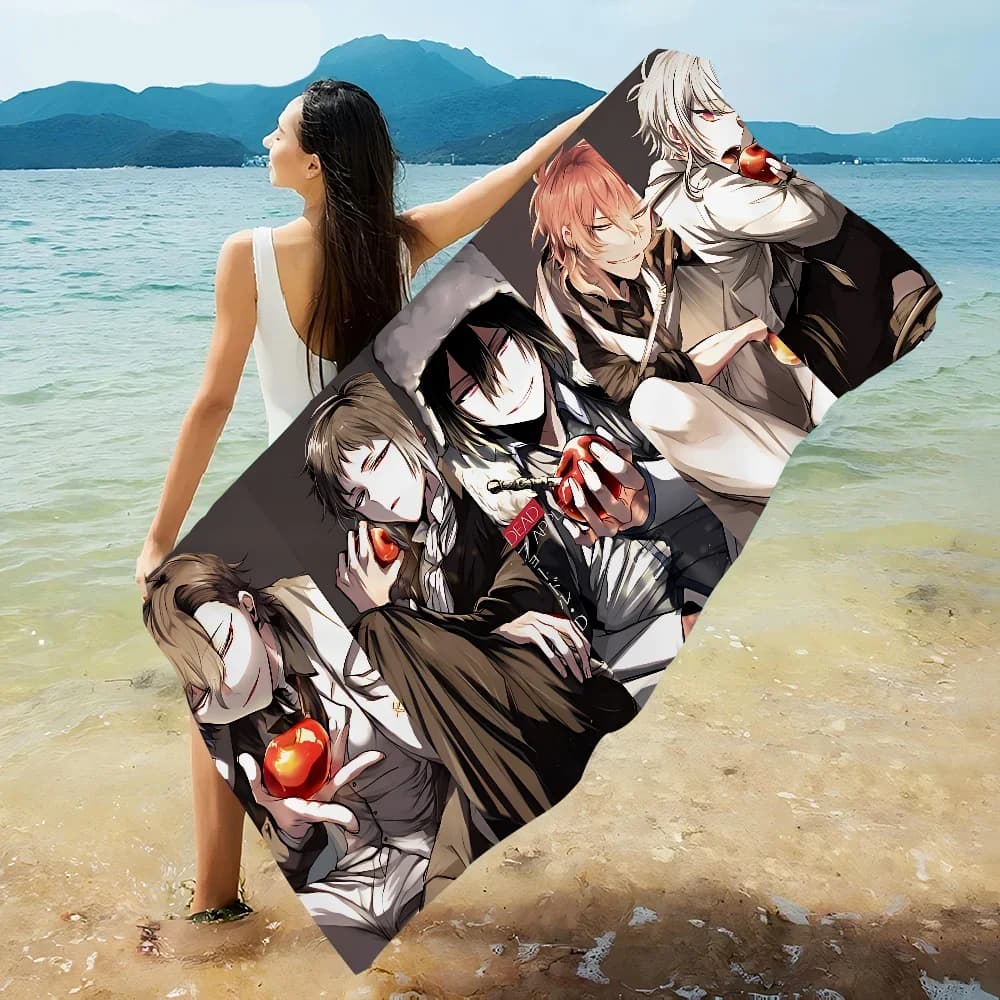 Bungo Stray Dogs Anime Grandi asciugamani da spiaggia in microfibra Asciugamano ad asciugatura rapida Asciugamani da spiaggia con sabbia Asciugamano da piscina per viaggi Piscina da nuoto Yoga