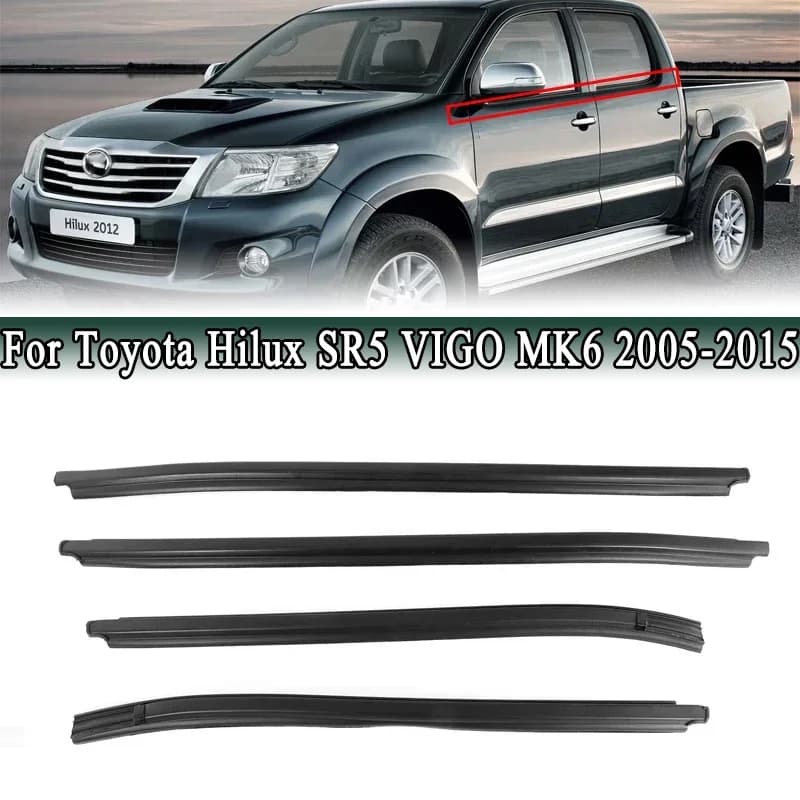 Per Toyota Hilux SR5 VIGO MK6 2005-2015 4 porte finestre Weatherstrips porta esterna modanatura Trim guarnizione cintura strisce di tenuta in gomma