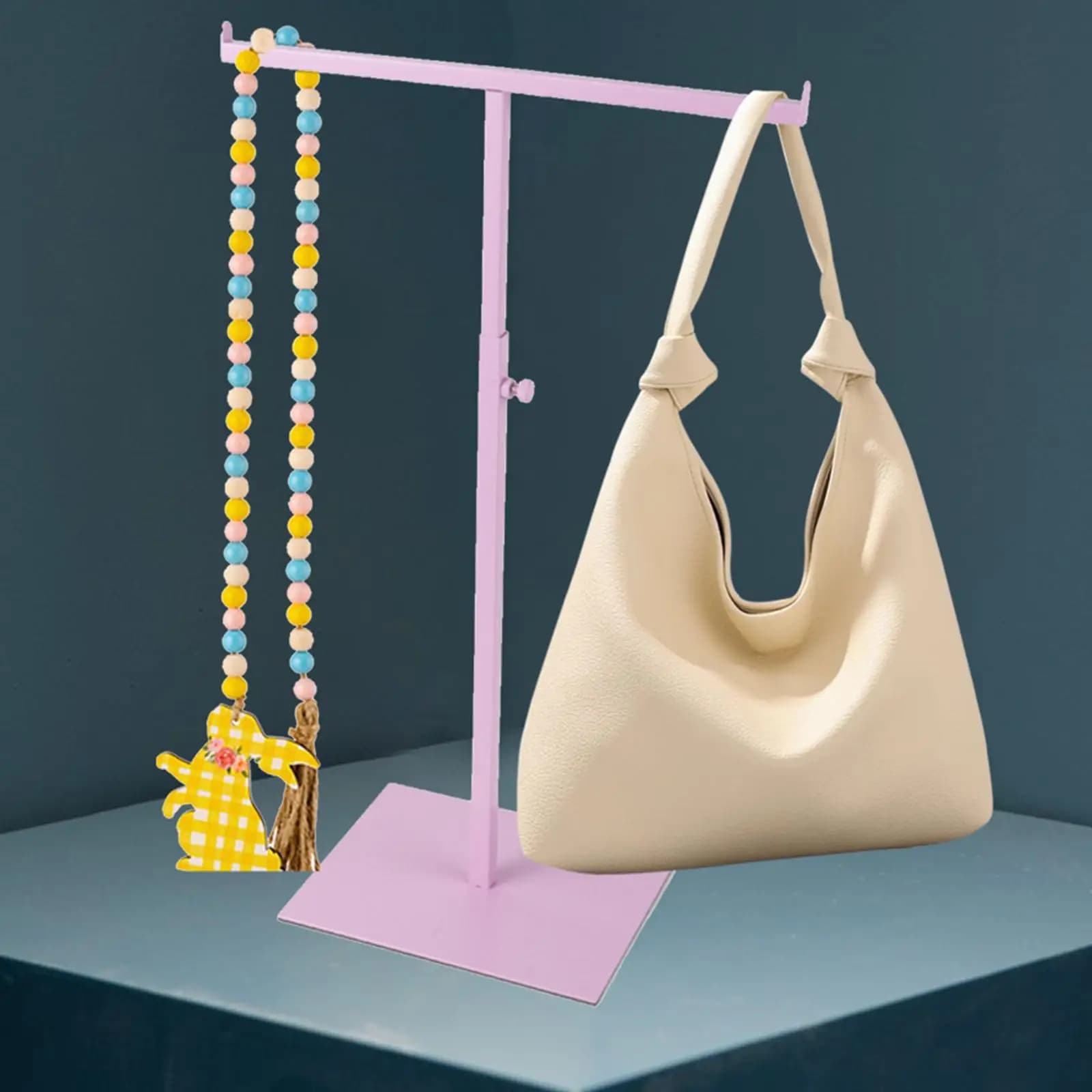 Necklace Holder Handbag Rack Stainless Steel T Shape Metal Detachable Portable