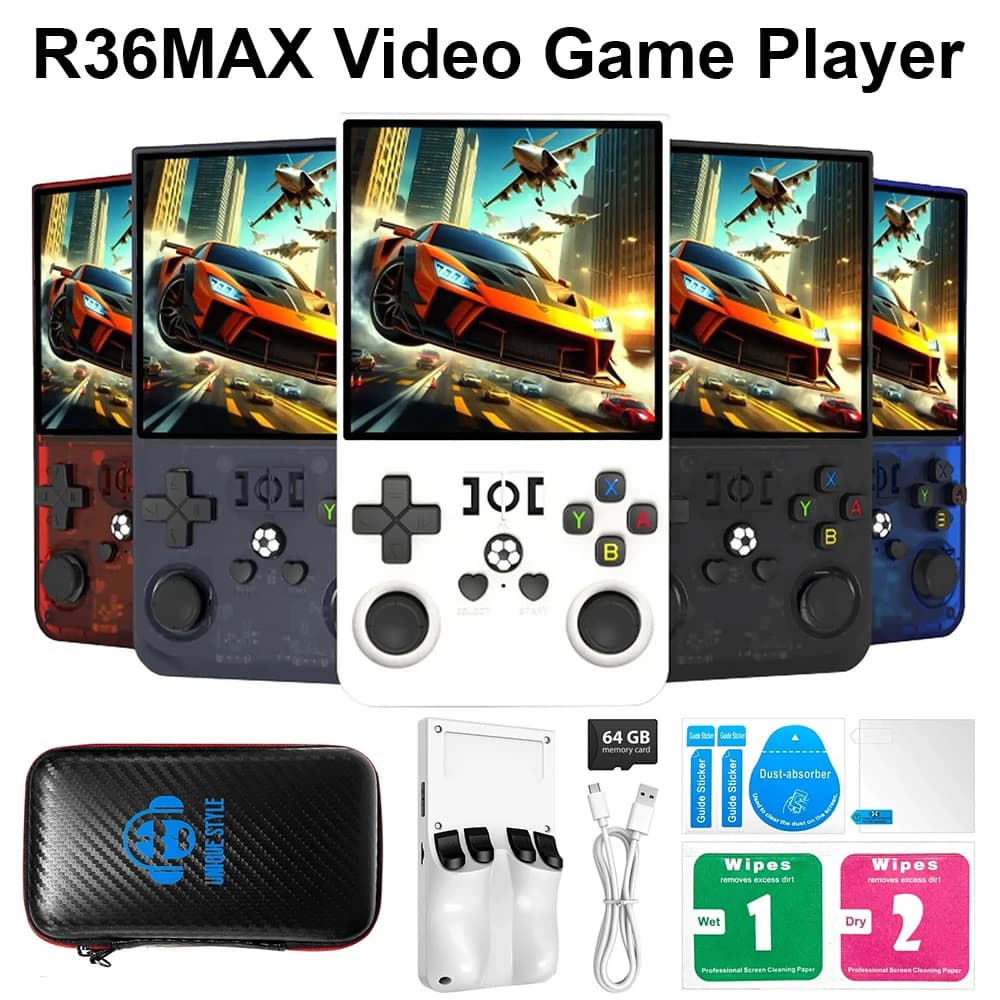 Console di Gioco Portatile Retro R36MAX con Schermo IPS da 4.0 Pollici, 128GB, Supporta Oltre 30 Emulatori NS PS Xbox