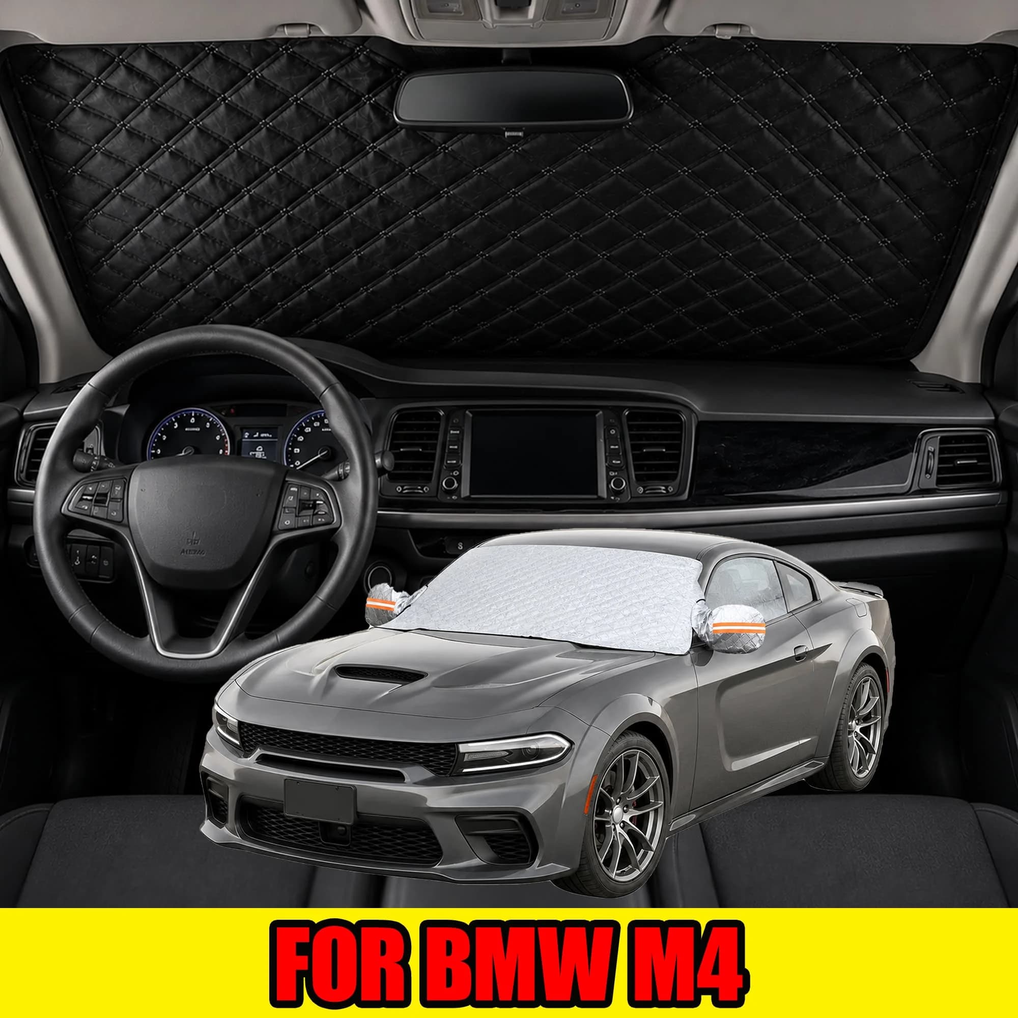 FOR BMW M4 Windshield Sunshade, UV Protection & Heat Block Cover For Car Front Window