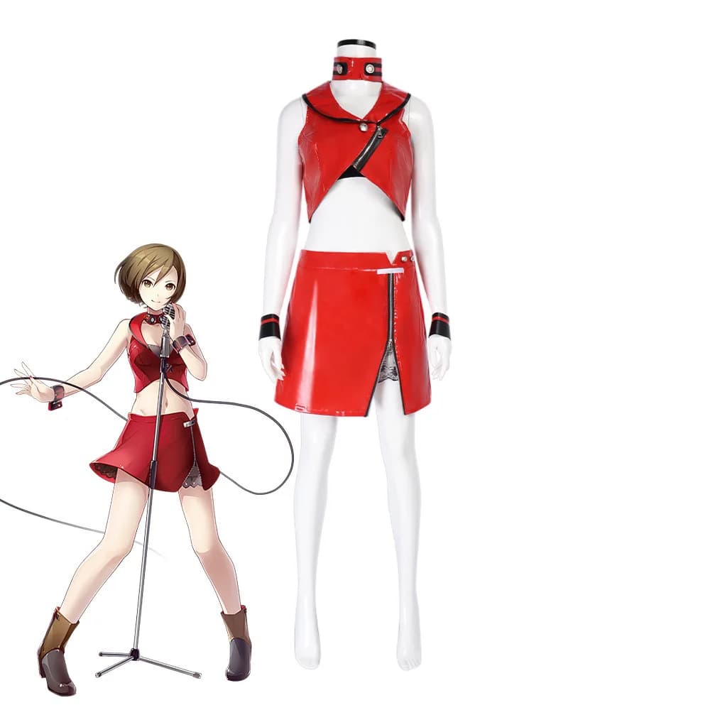 VOCALOID3 V3 MEIKO Costumi Cosplay Rossi, Abiti per Personaggi Anime, Costume di Halloween, Abbigliamento per Spettacoli per Adulti