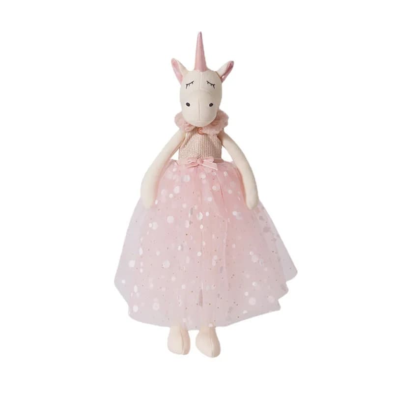 Bambola Ballerina Rosa da 34cm con Corona da Principessa, Giocattolo Imbottito di Alta Qualità per Neonati e Bambini, Compagna per il Sonno
