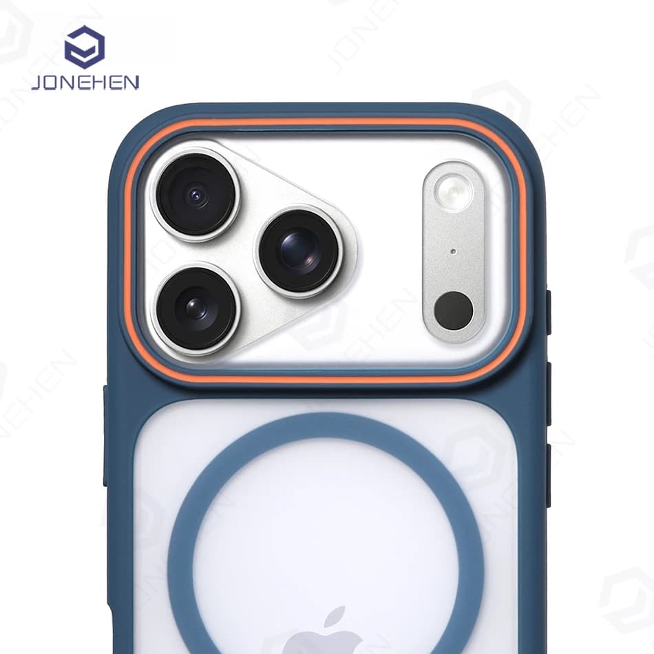 Custodia Magnetica Trasparente di Lusso con Cornice in TPU per MagSafe per iPhone 17 16 15 Plus 14 13 12 Pro Max, Cover Posteriore per Ricarica Wireless Air