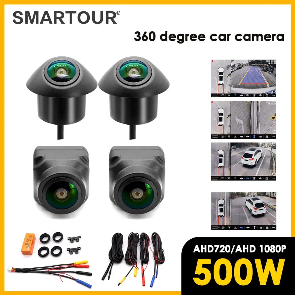 Smartour 500W Surround system for 360-degree car camera 1080P AHD Right + Left + Front + Rear Camera for Android Radio Night Vision