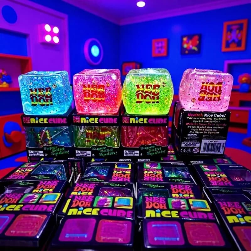 NEEDOH Maltose Glow in the Dark Ice Cube Squishy Fidget Toy Squishy Cube Anti-Anxiety Squeeze Toy For Focus ADHD Population
