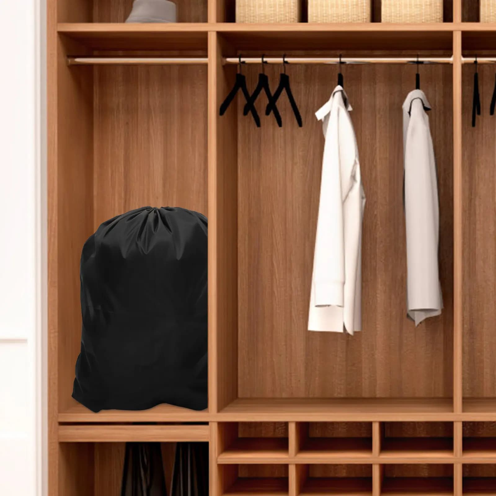 Grande Borsa Portabiancheria con Coulisse, Impermeabile in Nylon, Pieghevole, per Viaggi, Lavanderia, Dormitorio e Bagno