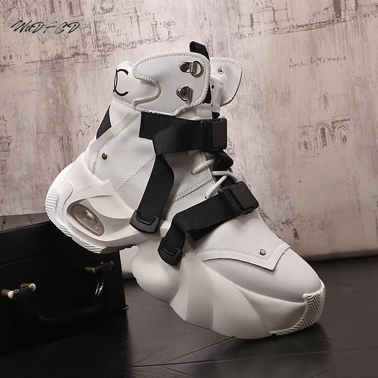 High Top Chunky Sneaker uomo Designer Air Cushion Shoes Fashion Casual vera pelle di vacchetta altezza aumentata scarpe con plateau