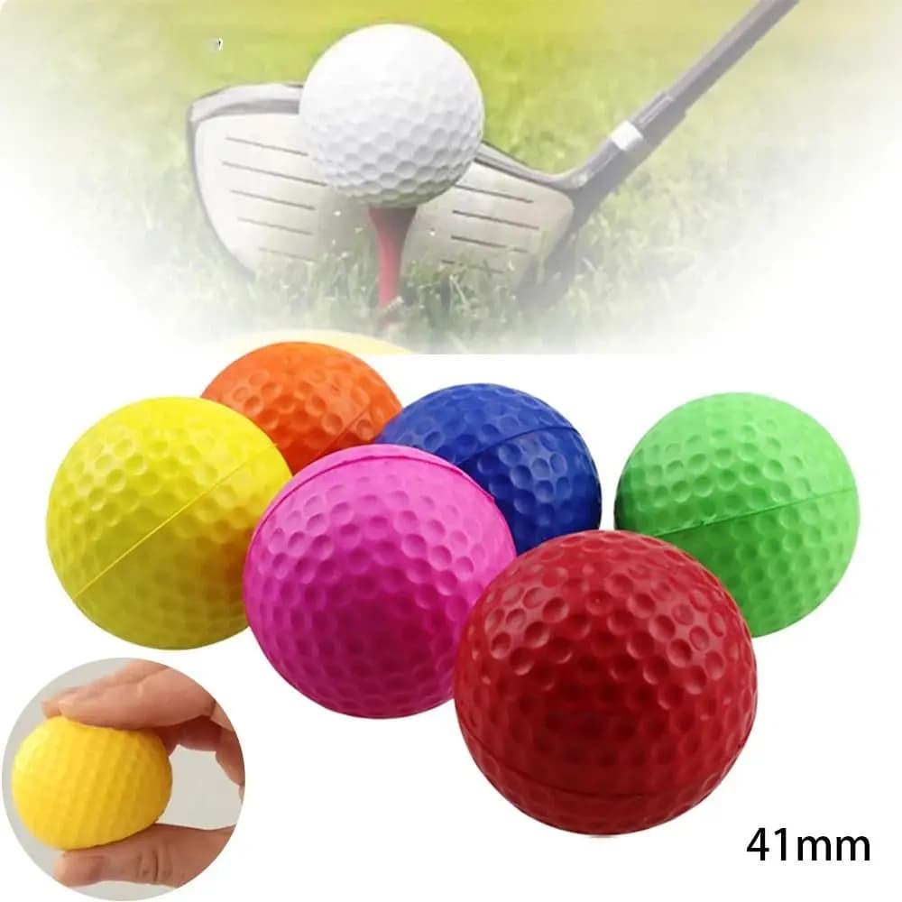 10PCS PE Indoor Golf Practice Ball Nonporous Elastic Pet Toy Ball Multiple Colour Lightweight Golf Training Foam Ball Outdoor