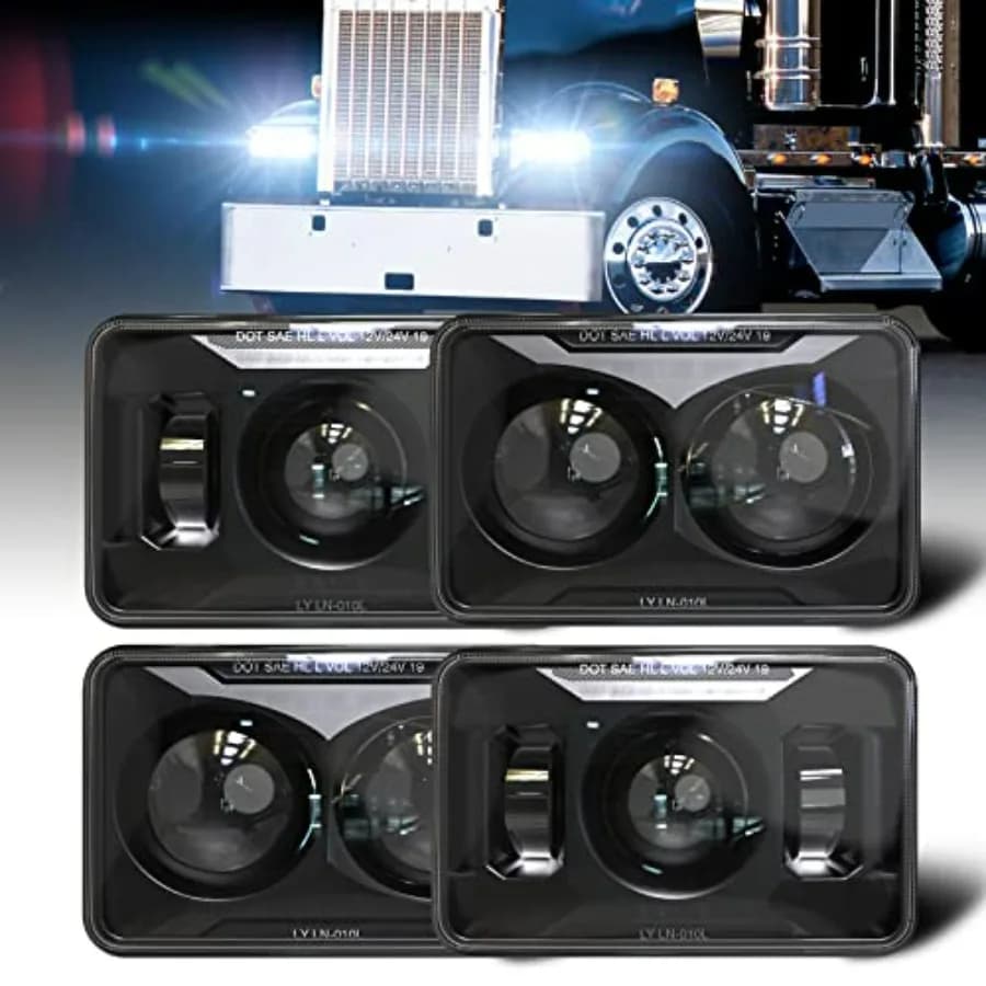 Fari LED 4X6 Pollici Approvati DOT, 120W con Fascio Alto/Basso, Compatibili con Kenworth T800 T600, Peterbilt 379, Fghtliner, Oldsmo-bile