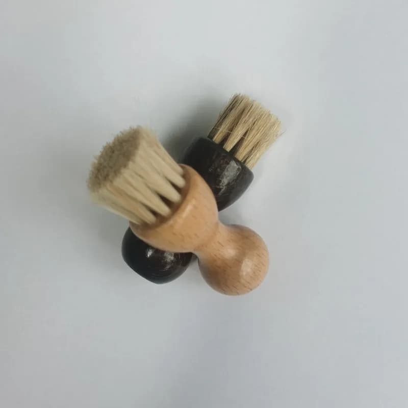 Spazzola per capelli di maiale in faggio a forma di scacchi, spazzola per oliare e lucidare, detergente per scarpe bianco, bicolore opzionale