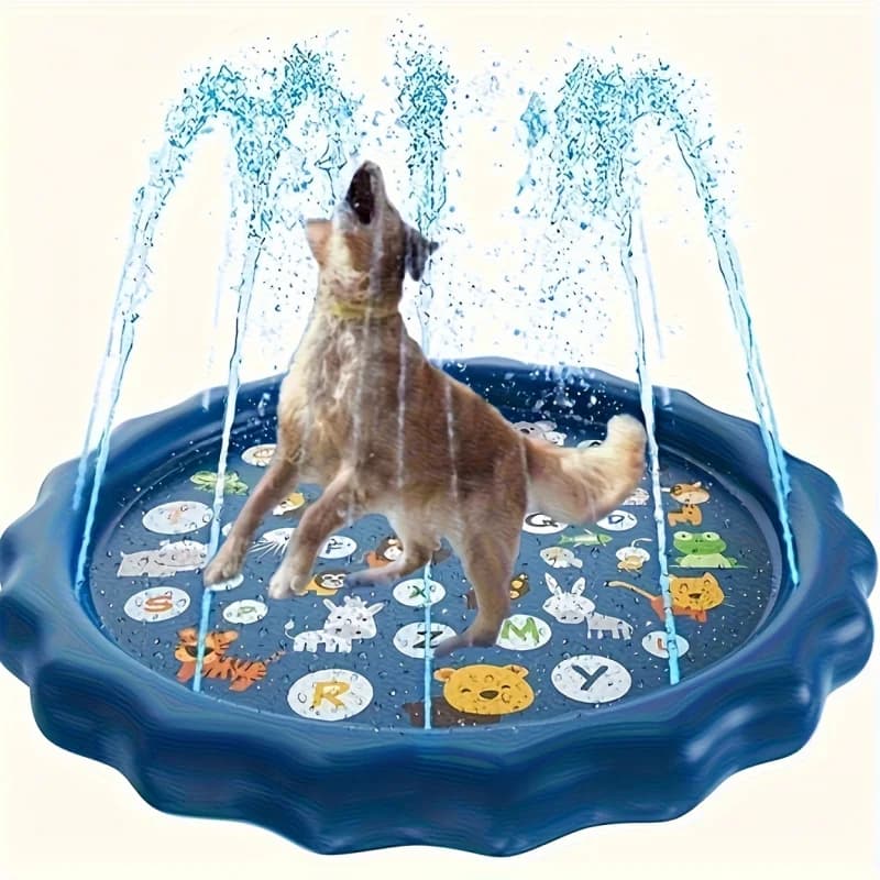 Lavabo da bagno per animali domestici per carichi pesanti con funzione di spruzzo d'acqua: raffreddamento antiscivolo per giochi d'acqua per cani, spruzzatura d'acqua e raffreddamento del ghiaccio