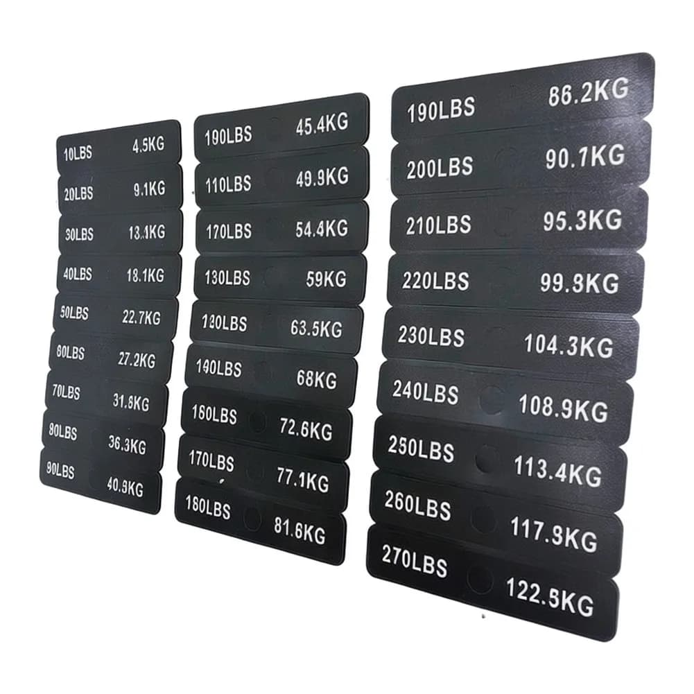 2pcs Weight Stickers Self-Adhesive Weight Stack Labels Gym Equipment Weight Plate Sticker Fitness Equipment Stickers