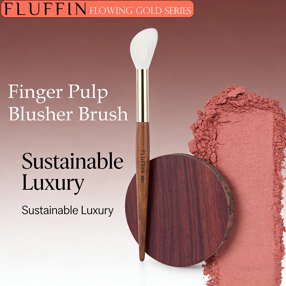 Pennello per fard piccolo Pennello per fard in polpa di pelo di capra con punta fine per capelli naturali Selezionato per pennello per trucco per scolpire fard di precisione