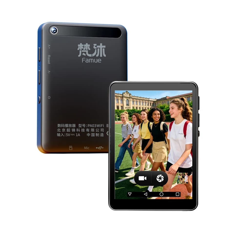 80G (16G + 64G) Famiglia 500MP Fotocamera Lettore MP3 Android 10 Wi-Fi Bluetooth Studente Musica e Lettore video MP4 Riproduzione al negozio、Sparazione、TIDAL
