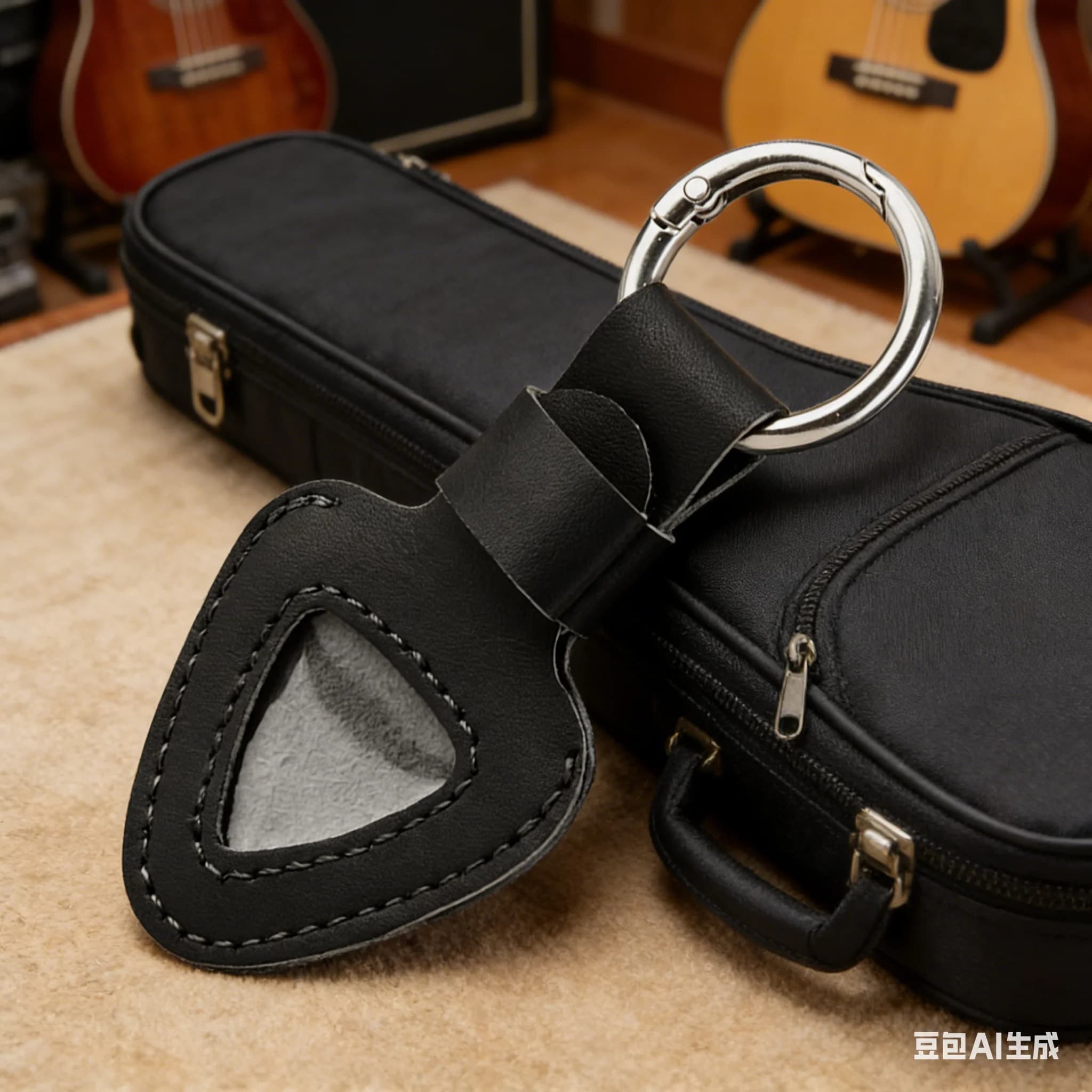 Portaplettro Magnetico in Pelle PU e Microfibra, Elegante Custodia Protettiva per Plettri e Accessori per Chitarra