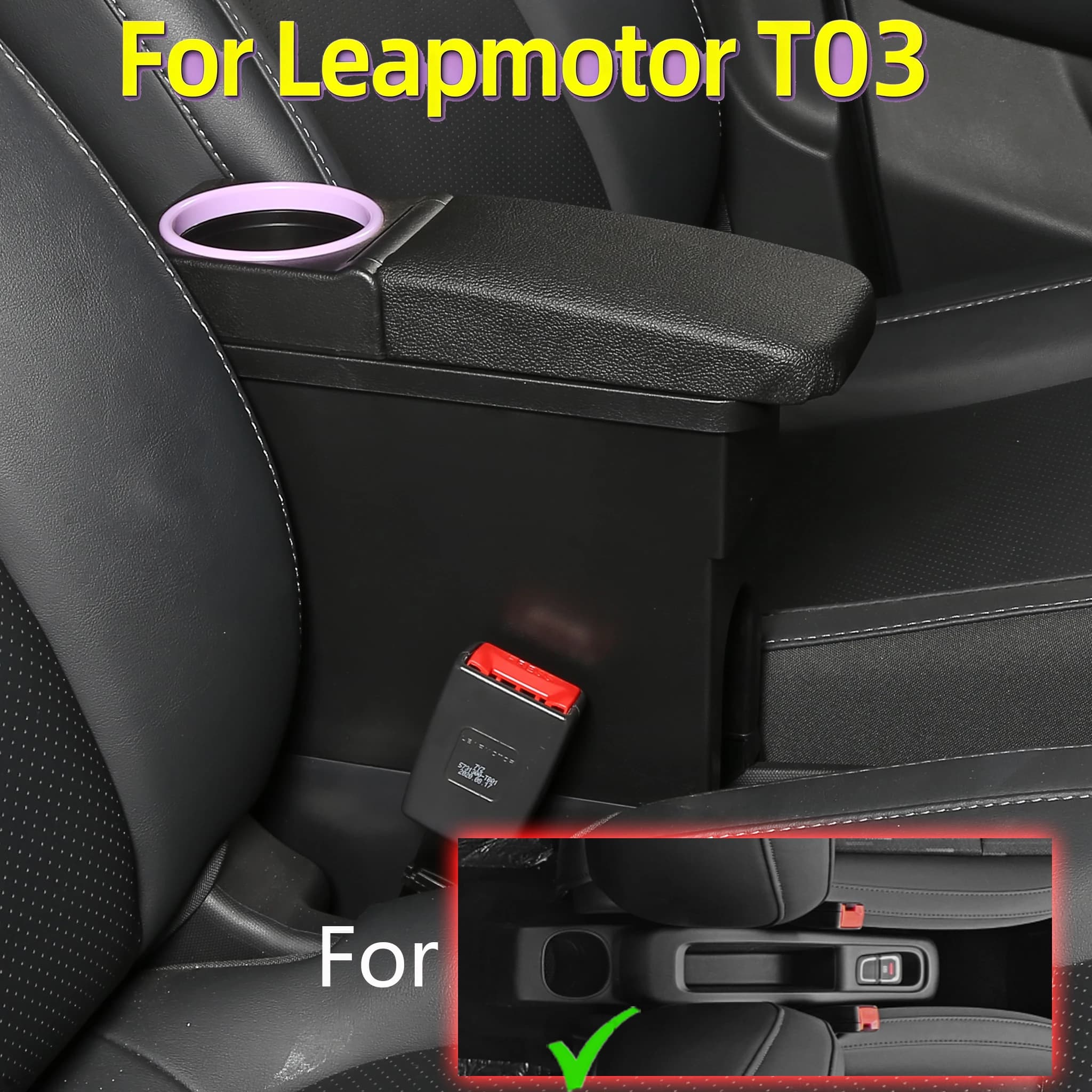 For Leapmotor T03 Armrest Box For Leapmotor T03 Car Armrest 2020 2021 2022 2023 2024 2025 Central Storage Water Cup Holder