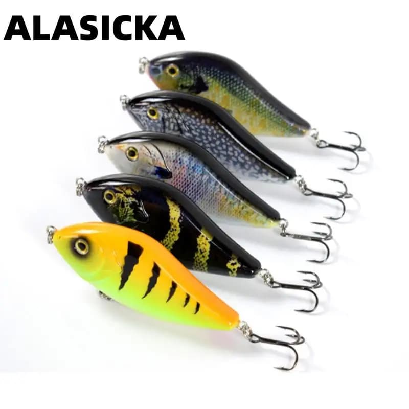 ALASICKA 70/100 MILLIMETRI 14.5/45G Per Luccio Musky Pesca Affondamento Lento Jerkbait Richiamo di Pesca Slider Swim Action Corpo Duro Jerk Bait