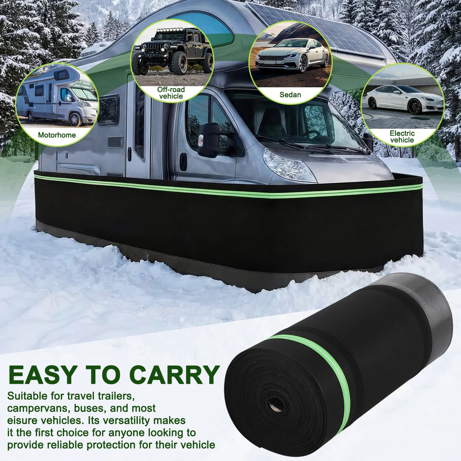 Pannello per Rivestimento Roulotte, Facile Installazione, Rivestimento Spesso per Casa Mobile, Impermeabile, 39,37ft Altezza x 85,3ft Lunghezza, per l'Inverno