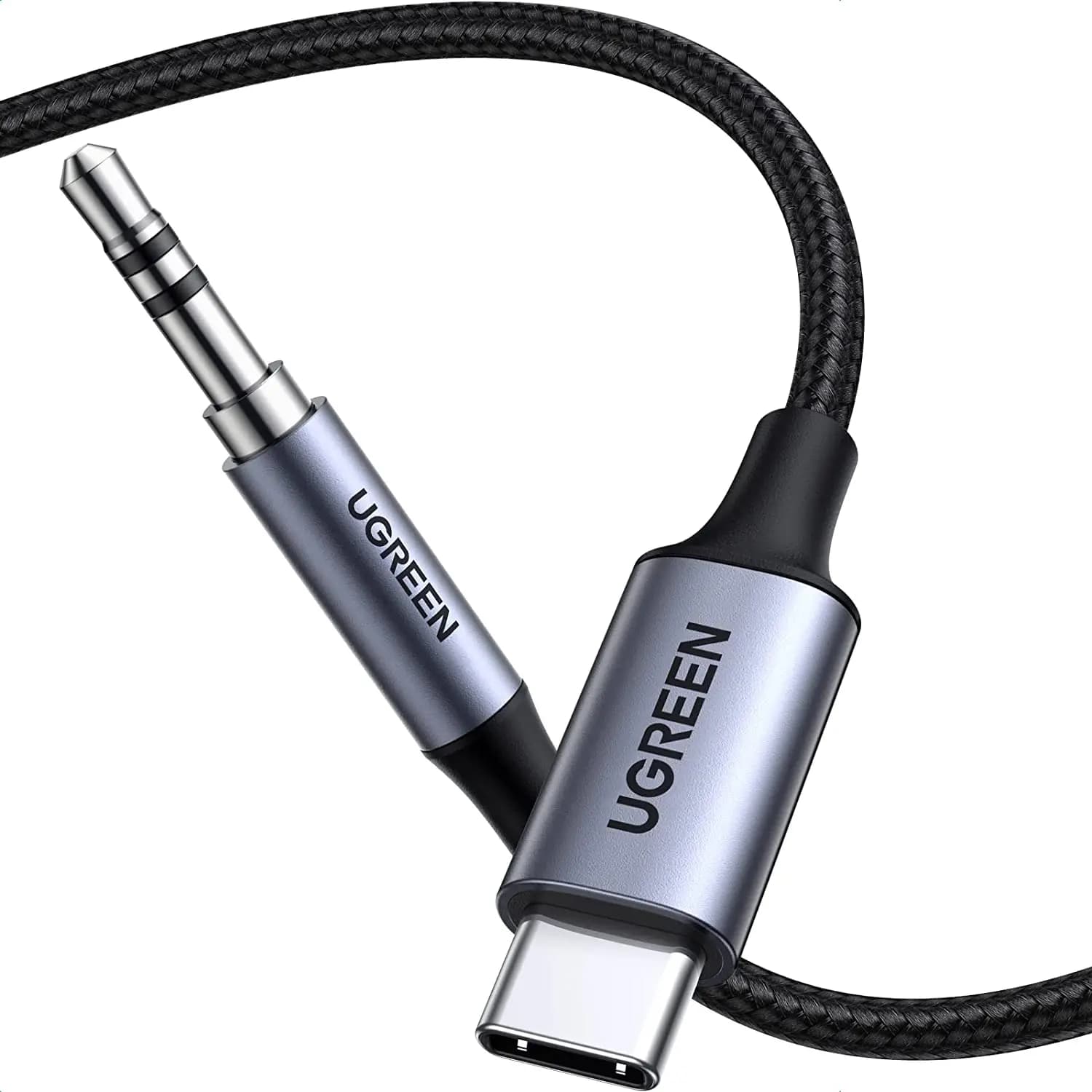 UGREEN USB Type C to 3.5mm Male Aux Jack Cable for Car 3.3ft Audio Adapter Car Auxiliary Braided Cable