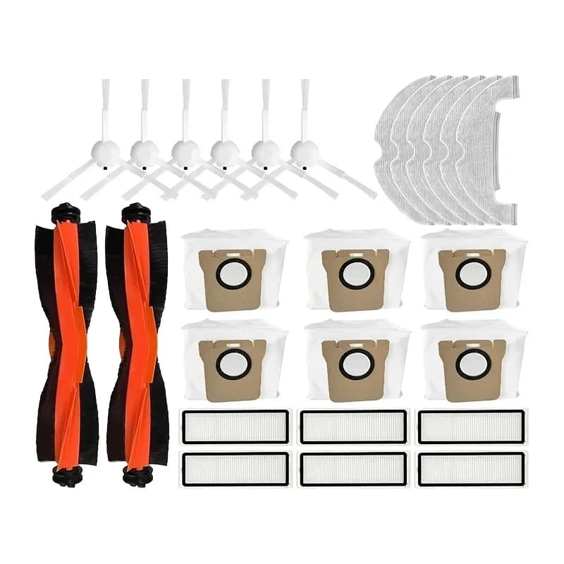 26Pcs Replacement Parts For Xiaomi Robot Vacuum X10 Include The Main Side Brush, HEPA Filter, Mop Cloth, And Dust Bag Additions