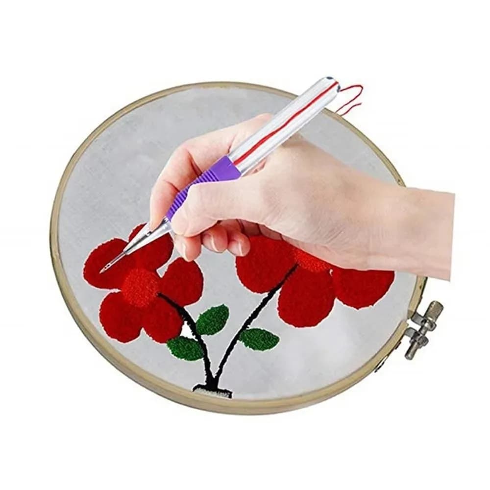 Adjustable Embroidery Punch Needle Kit Poking Cross Stitch Tools DIY Craft Punching Needle Embroidery Pen Stitching Applique
