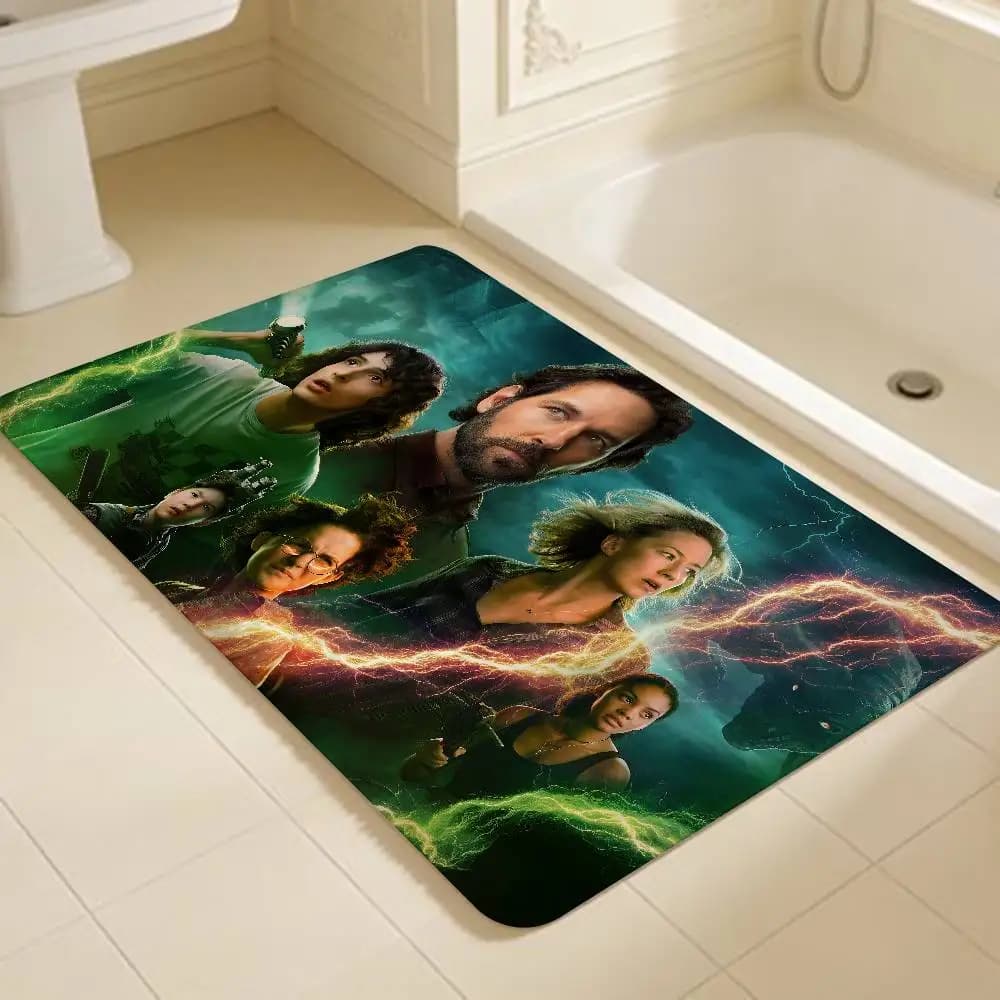 Tappetino rettangolare antiscivolo per la casa, morbido, per interni ed esterni, con motivo G-Ghostbusters, tappetino di benvenuto per la porta d'ingresso