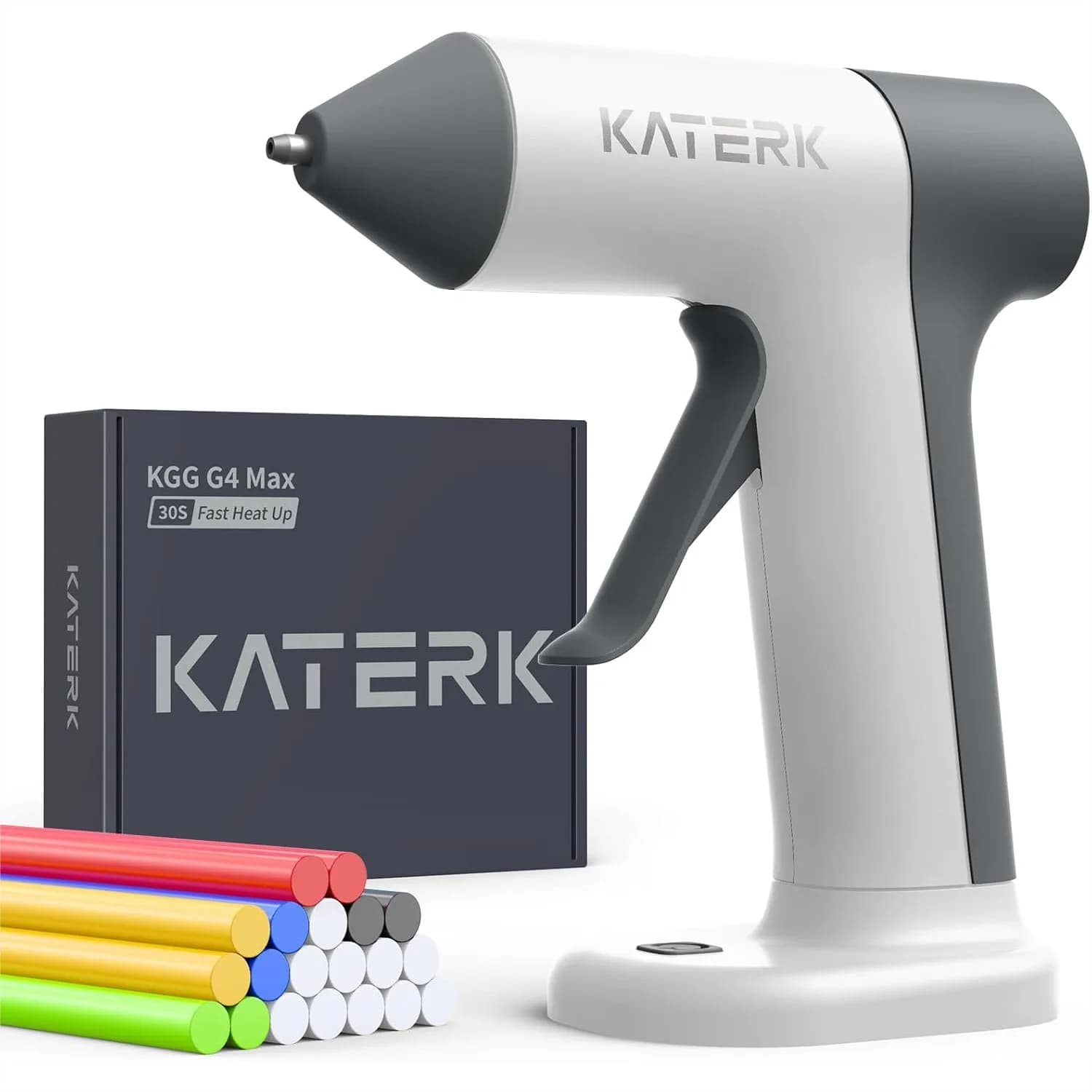 Kit Pistola per Colla a Caldo Senza Fili, Riscaldamento Rapido in 30s, Mini Pistola per Colla con 20 Stick, Batteria da 2500mAh, Spegnimento Automatico per Lavori Fai-da-Te