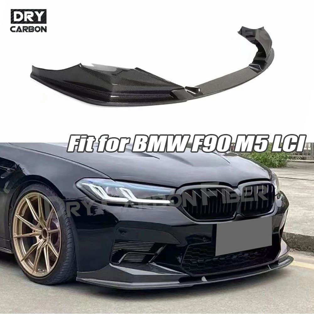 Carbon Fiber For BMW F90 M5 LCI 2021-2024 Front Bumper Lip Spoiler Front Bumper Canard Lip Diffuser Spoiler Body Kits FRP