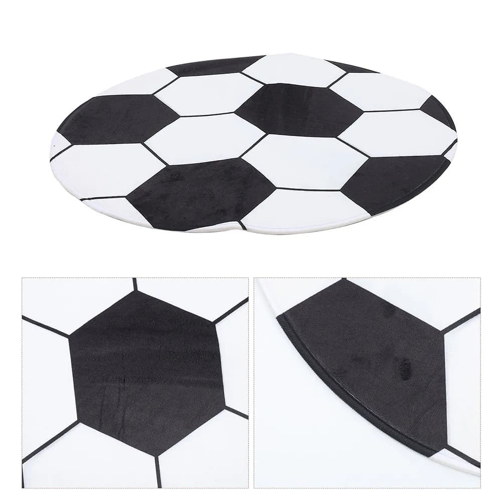 Tappeto Rotondo a Forma di Pallone da Calcio, Morbido e Confortevole, Tappetino per Sedia da Ufficio, Protezione per Pavimenti in Legno, Protezione per Sedia da Gaming e Scrivania